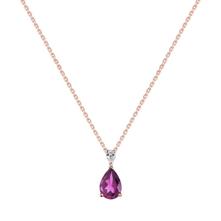 Diamond necklace with Rhodolite Whispers of Avalon