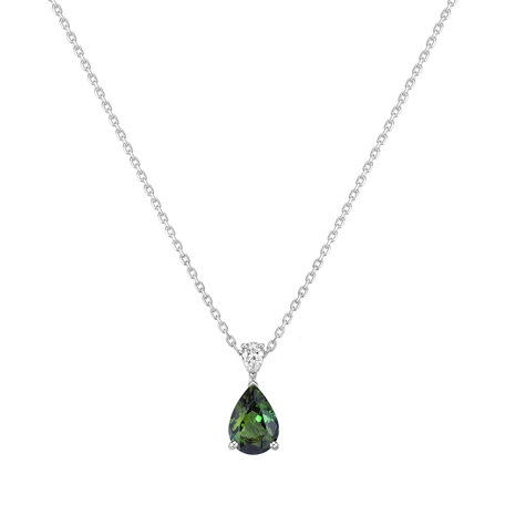 Diamond necklace with´Tourmaline Whispers of Avalon