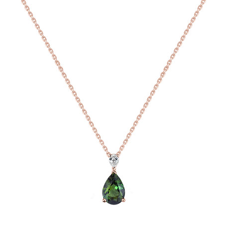 Diamond necklace with Tourmaline Whispers of Avalon