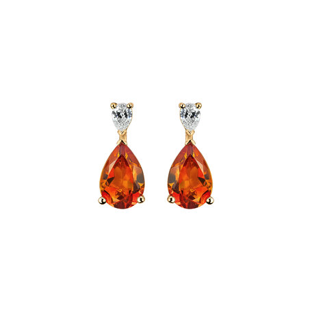 Diamond earrings with Citrine Whispers of Avalon