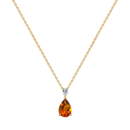 Diamond necklace with Citrine Whispers of Avalon