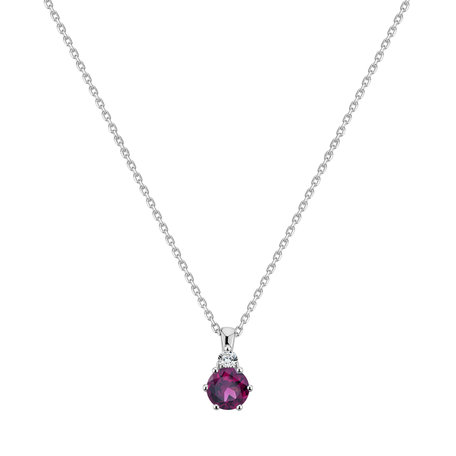 Diamond necklace with Rhodolite Diamara