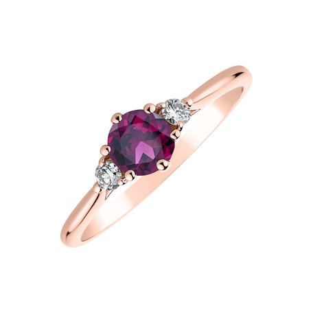 Diamond ring with Rhodolite Midnight Serenity