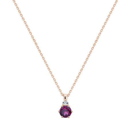 Diamond necklace with Rhodolite Diamara