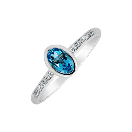 Diamond ring with Topaz Elliptical perfection