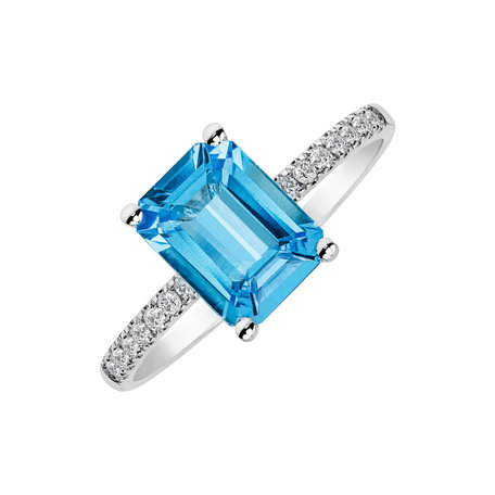 Diamond ring with Topaz Carlotta