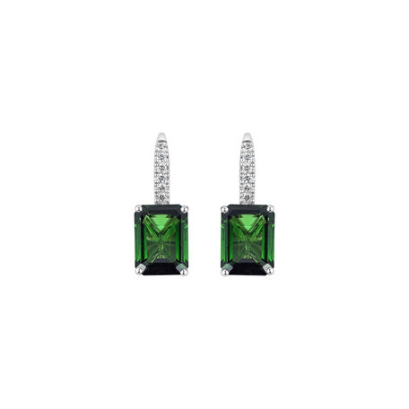 Diamond earrings with Tourmaline Carlotta