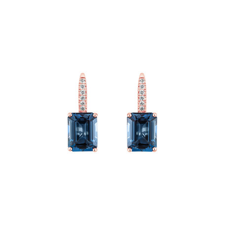 Diamond earrings with Topaz Carlotta