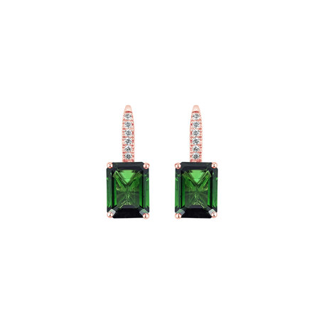 Diamond earrings with Tourmaline Carlotta