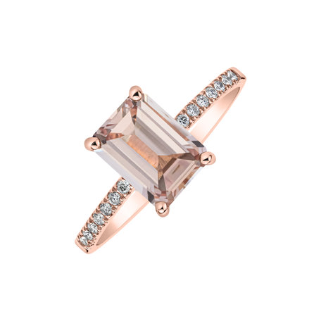 Diamond ring with Morganite Carlotta