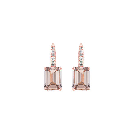 Diamond earrings with Morganite Carlotta