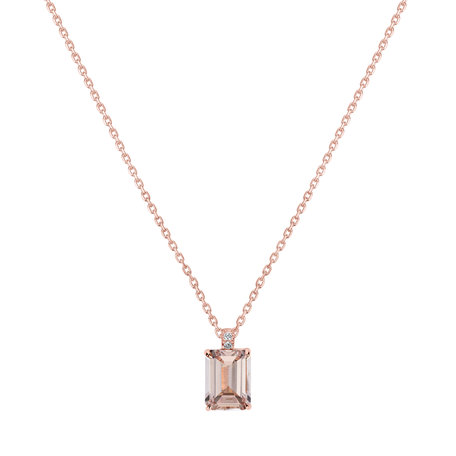 Diamond necklace with Morganite Carlotta