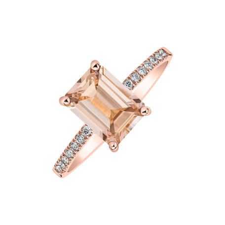 Diamond ring with Morganite Carlotta