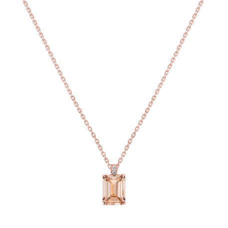 Diamond necklace with Morganite Carlotta