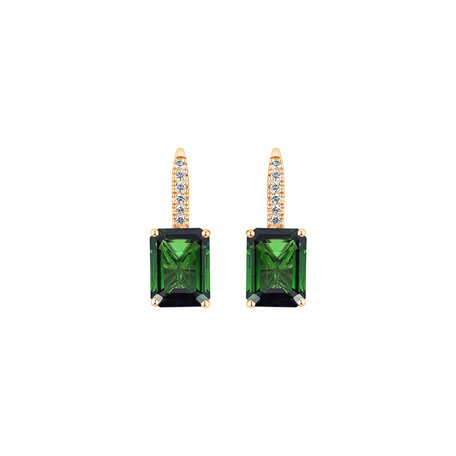 Diamond earrings with Tourmaline Carlotta