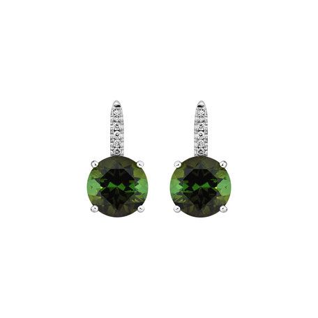 Diamond earrings with Tourmaline Bethy