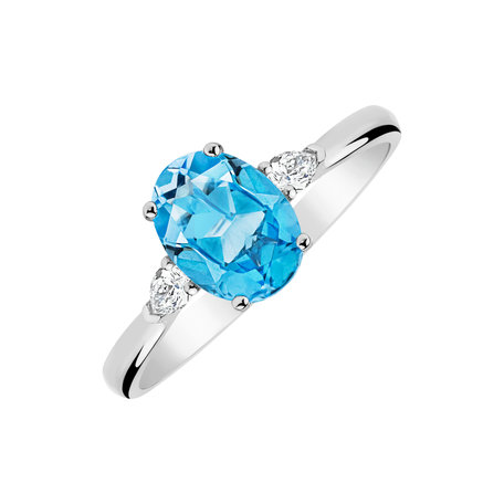 Diamond ring with Topaz Fiona