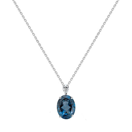 Diamond necklace with Topaz Élise