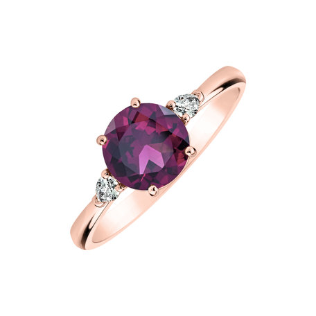 Diamond ring with Rhodolite Royal Oasis