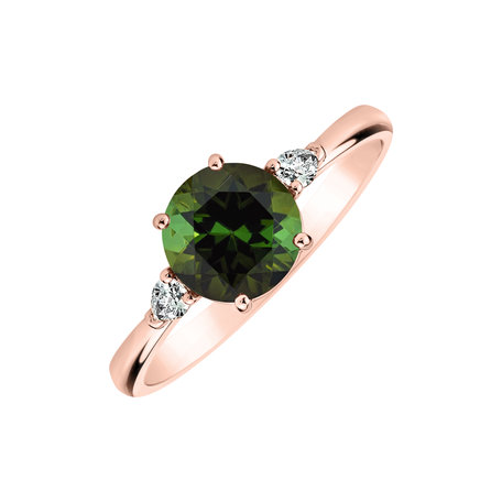 Diamond ring with Tourmaline Royal Oasis