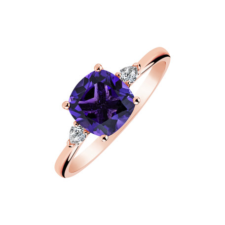 Diamond ring with Amethyst Marigold