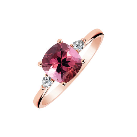 Diamond ring with Tourmaline Marigold