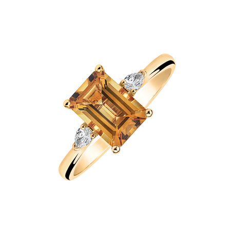 Diamond ring with Citrine Royal Cordelia