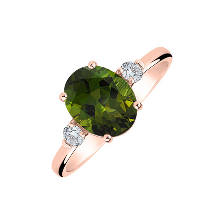 Diamond ring with Tourmaline Ivy Elegance