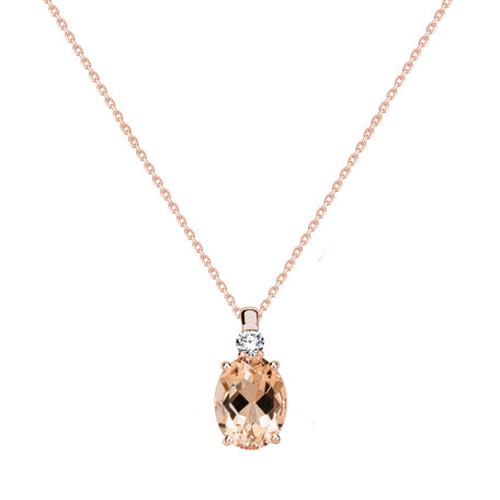 Diamond necklace with Morganite Alexandria