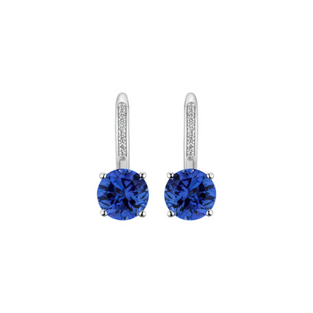 Diamond earrings with Tanzanite Carlo