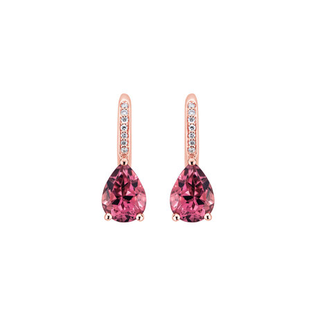 Diamond earrings with Tourmaline Tearfall