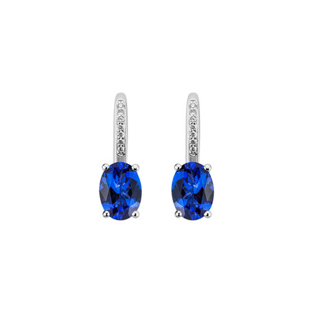 Diamond earrings with Tanzanite Lucrezia