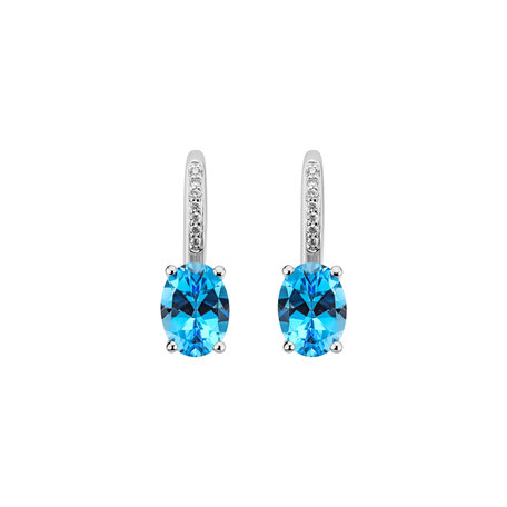 Diamond earrings with Topaz Lucrezia