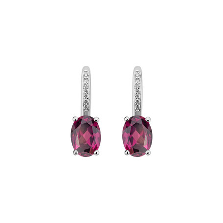 Diamond earrings with Rhodolite Lucrezia