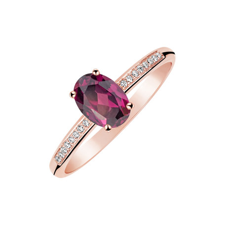 Diamond ring with Rhodolite Pauliene