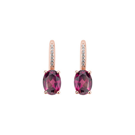 Diamond earrings with Rhodolite Lucrezia