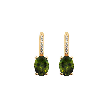 Diamond earrings with Tourmaline Lucrezia