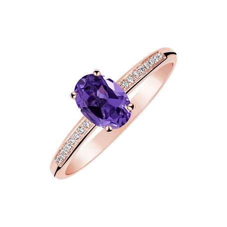 Diamond ring with Amethyst Pauliene