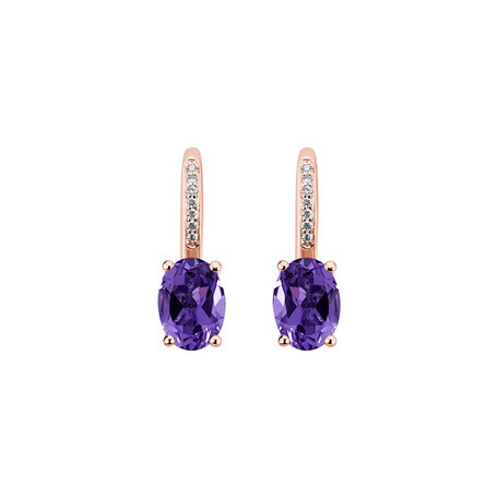 Diamond earrings with Amethyst Lucrezia