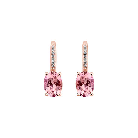 Diamond earrings with Tourmaline Lucrezia