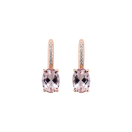 Diamond earrings with Morganite Lucrezia