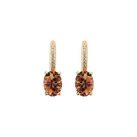 Diamond earrings with Tourmaline Lucrezia