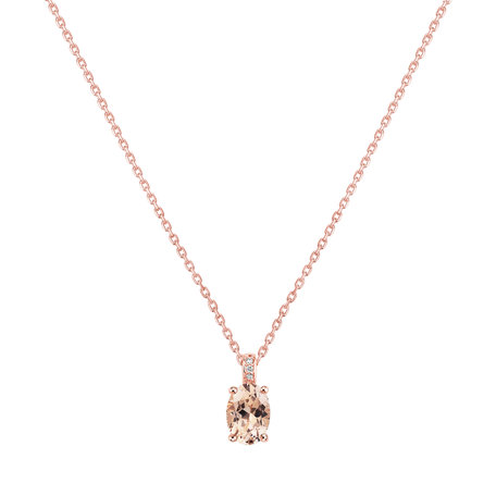 Diamond necklace with Morganite Euphemia