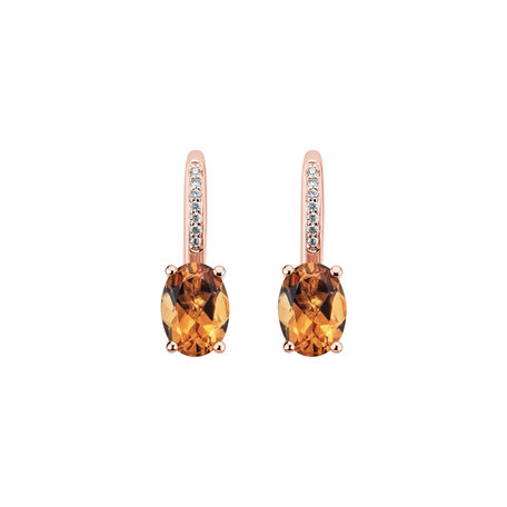 Diamond earrings with Citrine Lucrezia