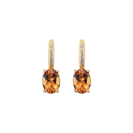 Diamond earrings with Citrine Lucrezia