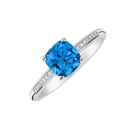 Diamond ring with Topaz Melody Harmony