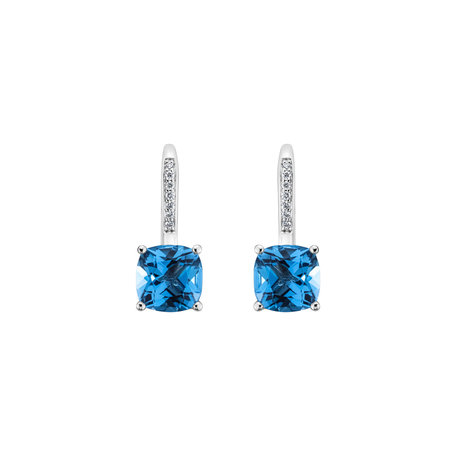 Diamond earrings with Topaz Calliope