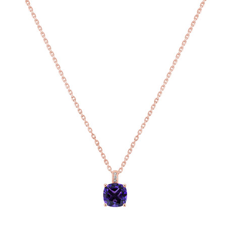 Diamond necklace with Amethyst Linnea