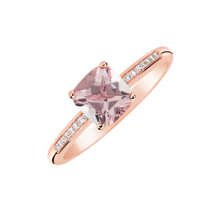 Diamond ring with Morganite Melody Harmony