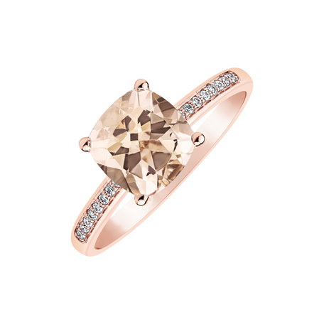 Diamond ring with Morganite Melody Harmony